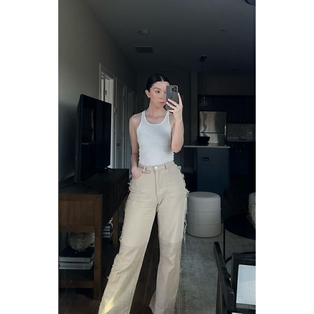 Bayse Linen Fray Edge Pant